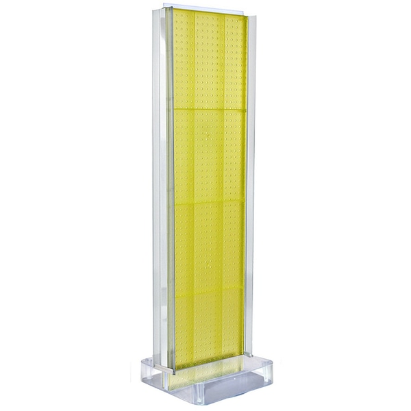 Two-Sided Pegboard Floor Display w/ C-Channel Sides On a Square Studio Base